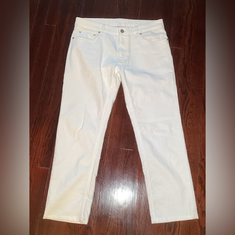 Etro Milano women’s white cropped stretchy jeans size 32